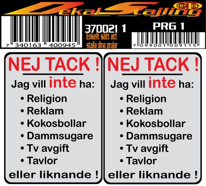 Huvudbild NEJ TACK