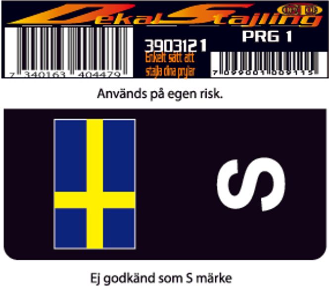 Huvudbild Svart S märke svenska flaggan