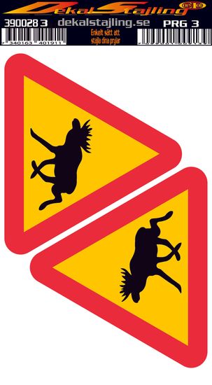 Varning Älg 2pack (2 storlekar)